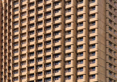 yellow color residential building facadeのeditorial素材