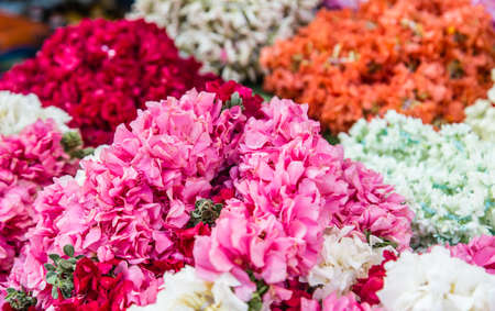 flower closeup view in indian traditional flower marketの写真素材