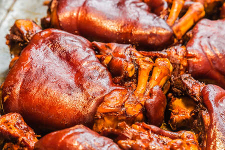 chinese food delicacy Stewed Pig's trotter closeupの写真素材
