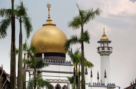 Singapore-11 MAY 2019: Detailed photo of Sultan Mosque in Singaporeのeditorial素材