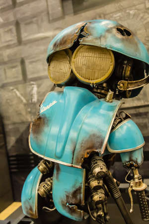 Suzhou,China-19 AUG 2017: cute vespa Transformers metal toy display closeupのeditorial素材