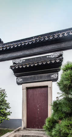 Chinese traditional south area style garden main doorのeditorial素材