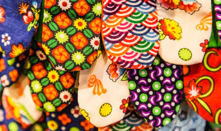 colorful cloth display layer by layer macro view