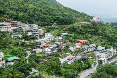 Taiwan,Taipei-04 SEP 2017: taiwan Jiufen village mountain day time viewのeditorial素材