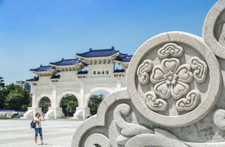 Taiwan,Taipei-05 SEP 2017: taipei liberty plaza vintage style gate facadeのeditorial素材