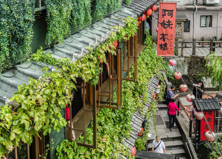Taiwan,Taipei-04 SEP 2017: Taiwan Jiufen village old wood building view