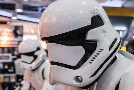 Singapore-09 SEP 2017: Storm trooper soldier figure display set closeup