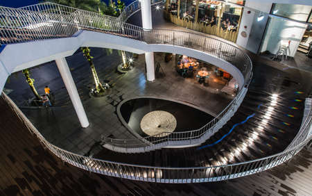 Singapore-26 SEP 2017: Singapore VIVOCITY shopping mall outdoor ring stairs