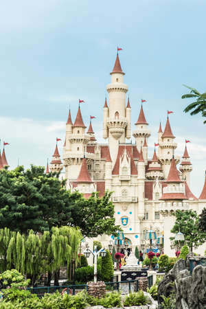 Singapore-26 SEP 2017: Singapore universal vintage studio castle view in forest