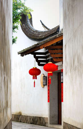 Fuzhou, Fujian province, China-06 MAR 2019: the famous historic and cultural area Sanfang Qixiang (Three Lanes and Seven Alleys) in Fuzhouのeditorial素材