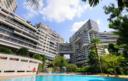 Singapore - DEC 28 2018: The Interlace Condominium building facade in Singapore