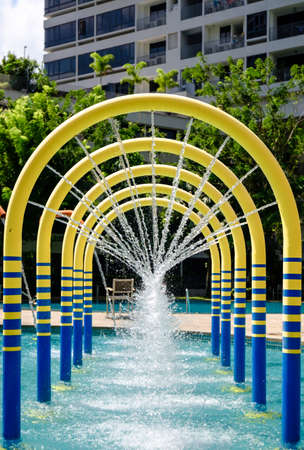 water playground of tropical amusement parkのeditorial素材