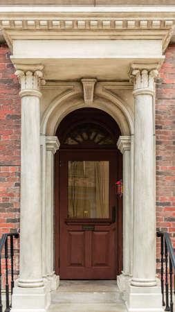 vintage European style building gate facade viewの写真素材