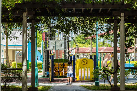 Singapore-17 OCT 2017: Singapore HDB public playground area in sun shineの写真素材