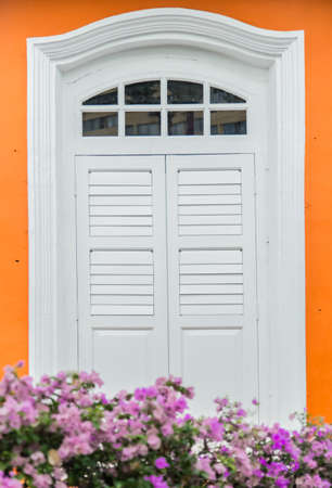 white color southeast Asia traditional style windowの写真素材