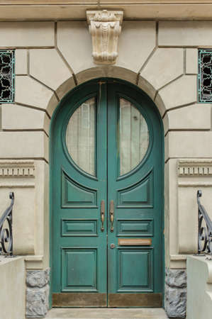 vintage European style building gate facade view