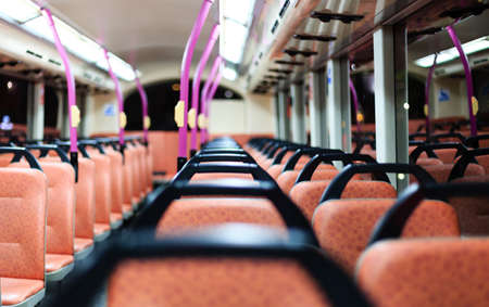 empty modern style new bus inside viewの写真素材
