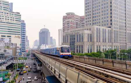 Bangkok,Thailand-02 APR 2018: Viewing Railway and High-rise Buildings, At Bangkok Station