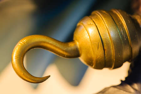 golden pirate hook toy close up view