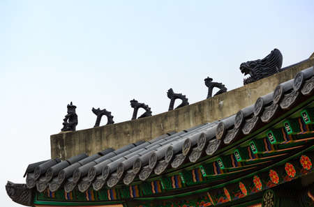 detail View of old Seoul Gyeongbokgung palace