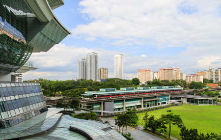 Singapore-22 DEC 2017: Singapore mrt train aerial view in stationのeditorial素材