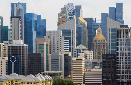 Singapore-14 DEC 2018: Singapore financial district as seen from Chinatownのeditorial素材
