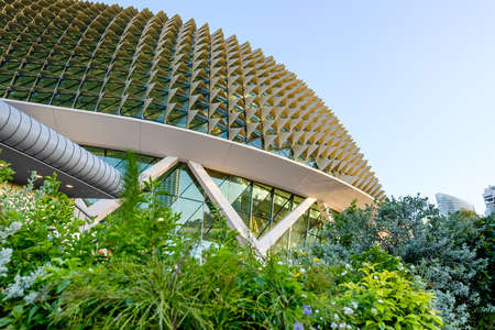 Singapore-26 FEB 2020: The Esplanade Opera building. Know locally as the Hedgehog or Durian because of shape.のeditorial素材