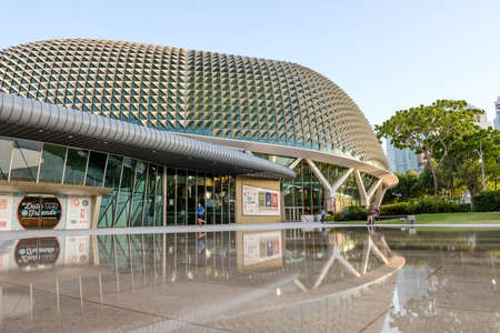 Singapore-26 FEB 2020: The Esplanade Opera building. Know locally as the Hedgehog or Durian because of shape.のeditorial素材