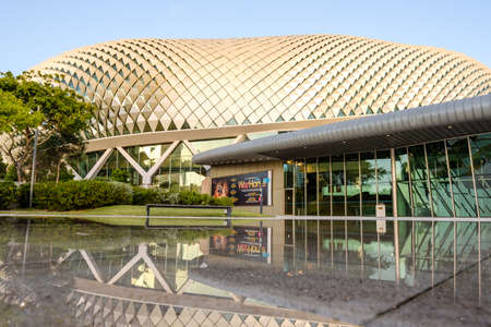 Singapore-26 FEB 2020: The Esplanade Opera building. Know locally as the Hedgehog or Durian because of shape.のeditorial素材