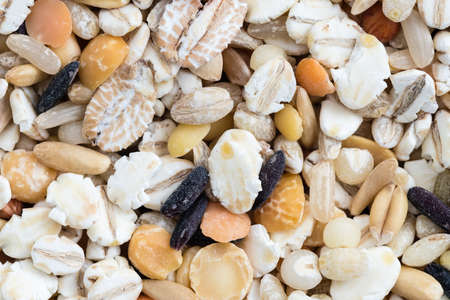 colorful mixed grain closeup detail view backgroundの写真素材