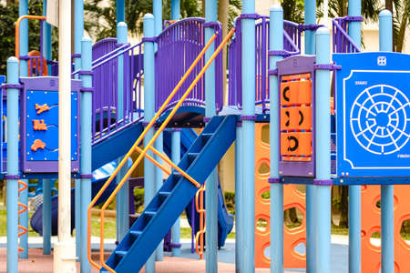 Colorful Slider House in the Playground viewの写真素材