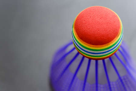 colorful plastic Badminton in the black groundの写真素材