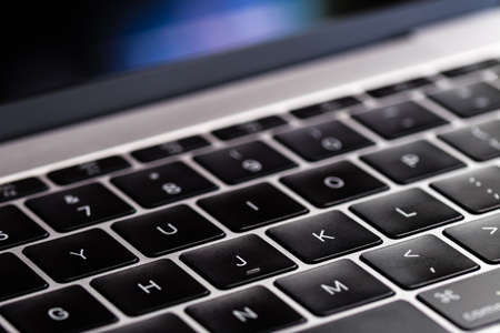 black color Computer keyboard macro closeup viewの写真素材