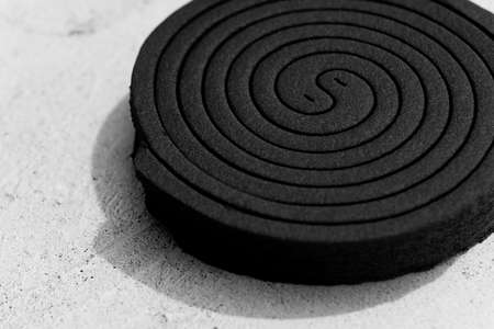 Black mosquito repellent incense closeup macro viewの写真素材