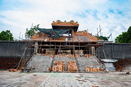Building the templeの写真素材