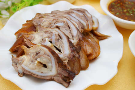 A plate of duck meatの写真素材