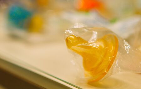 Nipple lying on sale on the counter of the pharmacy