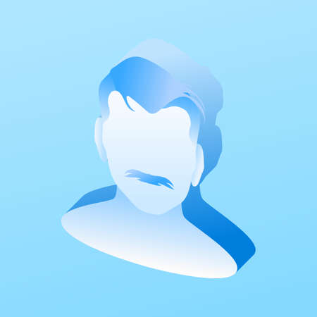 Man Profile Picture , Outline Avatar ,Sign ,Icon ,Logo for Website , Social Media , Account ,Member Card etc. with transparency backgroundのイラスト素材