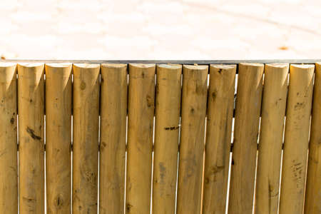 fence round timber logsの写真素材