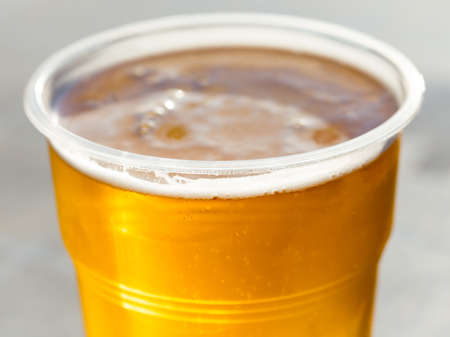 plastic beer glassの写真素材