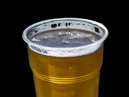 plastic beer glassの写真素材