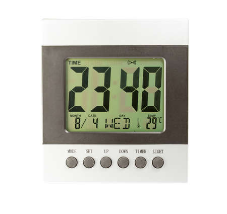 electronic clock on a white backgroundの写真素材