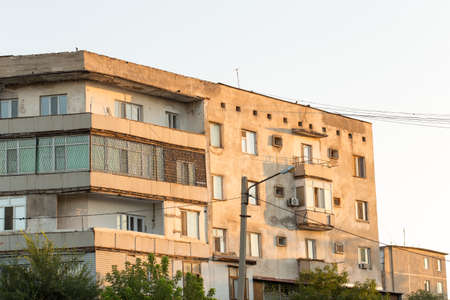 old house and roof antennaの写真素材