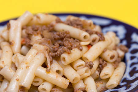 pasta nautically on wood table, rustic styleの写真素材