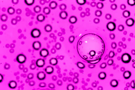 purple bubbles in water close-up abstract backgroundの写真素材
