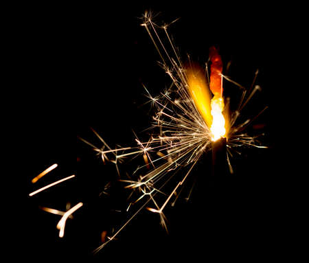 Christmas and newyear party sparkler on blackの写真素材