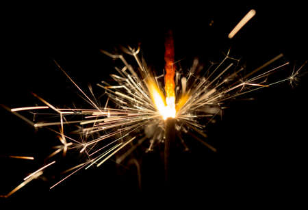 Christmas and newyear party sparkler on blackの写真素材