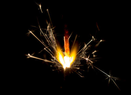 Christmas and newyear party sparkler on blackの写真素材