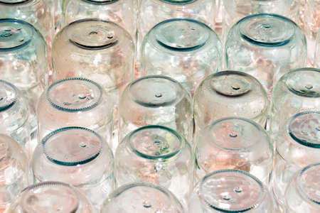 stylized glass jars under the sunの写真素材