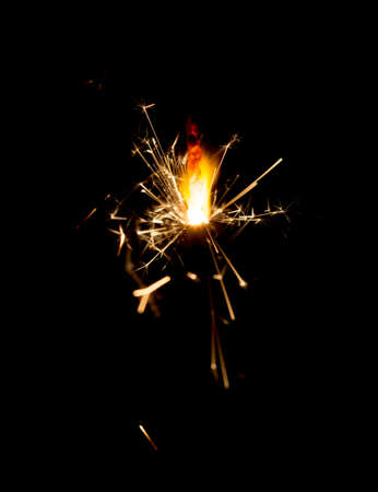 Christmas and newyear party sparkler on blackの写真素材